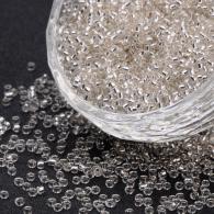 12/0 Glas Rocailles, Silber Innen rundes Loch, rund, wei&amp;amp;szlig;, 2mm, Loch: 1mm; etwa 30000 Perlen / pound - #217421