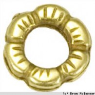 15x Planet Earth Gold Farbe Blume Ring 12mm - #6708