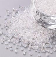 6/0 Rocailles, iris rund, transparent, 4mm, 100g - #492147