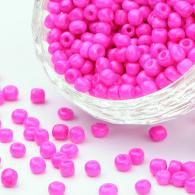 Backen Farbe Glas Rocailles, Fuchsia, 6/0, 4 ~ 5x3 ~ 4mm, Loch: 1 ~ 2 mm; etwa 4500pcs / bag - #217422