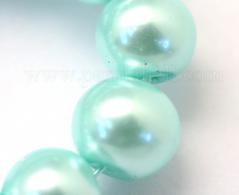 Backen Painted Pearlized Glasperlen-runder Korn-Strands,  aquamarin transparent, 8 ~ 9mm, Loch: 1mm; &amp;uuml;ber 105pcs / strand,  - #492272