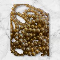Backen Painted Pearlized Glasperlen-runder Korn-Strands, Goldrute, 8 ~ 9mm, Loch: 1mm; &amp;uuml;ber 105pcs / strand, 31,4&amp;quot; - #520744