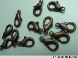 Bronzefarbiger Karabinerverschluss 12mm - 10stuck - #191