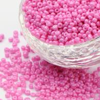 Einbrennlack- Glas Rocailles, HotPink, 12/0, 1.5 ~ 2mm, Loch: 0,5 ~ 1 mm, &amp;uuml;ber 30000pcs / bag - #217398