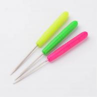 Eisen-Korn-Nadeln, mit Kunststoffgriff, Platin, Mischfarbe, 125x9.5mm - #217424