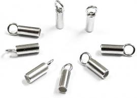 Extra starke altsilberfarbige Senkelclips 4x8mm mit Rippen -10stuck - #520753