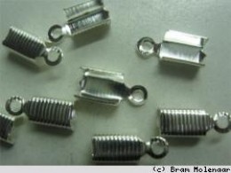 Extra starke altsilberfarbige Senkelclips 4x8mm mit Rippen -10stuck - #65