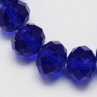 Facet Perlen 6 * 8mm Rondell blau - Strand - 100st - #10577