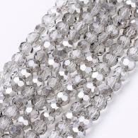 Facet Perlen Rondell silverplated 4*3 - 139st - #215572