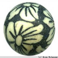 Fimo-Perle schwarz/weiß (7750) - 20stuck - #16137