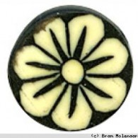 Fimo-Perle schwarz/weiß (7753) - 20 stuck - #16136