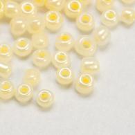 Glasperlen, Ceylon, rund, LemonChiffon, 2mm, Loch: 1mm; &amp;uuml;ber 3000pcs / 50Gramm - #217367