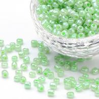 Glasperlen, Ceylon, rund, Palegreen, 4mm, Loch: 1.5mm; &amp;uuml;ber 450pcs / 50 Gramm - #217359