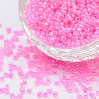 Glasperlen, Ceylon, rund, rosa, 4mm, Loch: 1.5mm; &amp;uuml;ber 450pcs / 50 Gramm - #217352