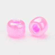 Glasperlen, Ceylon, rund, rosa, 4mm, Loch: 1.5mm; &amp;uuml;ber 450pcs / 50 Gramm - #217352