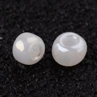 Glasperlen, Ceylon, rund, wei&amp;szlig;, 2mm, Loch: 1mm; &amp;uuml;ber 3000pcs / 50Gramm - #217394