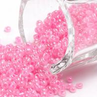 Glasperlen, Ceylon, Runde, Rosa, 2mm, Loch: 1mm; &amp;uuml;ber 3000pcs / 50Gramm - #217365