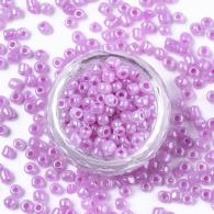 Glasperlen, Ceylon, Runde, Violett, 2mm, Loch: 1mm; &amp;uuml;ber 3000pcs / 50Gramm - #217368