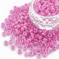 Glasperlen, Ceylon, Runde, Violett, 4mm, Loch: 1,5 mm; &amp;uuml;ber 450pcs / 50 Gramm - #217361