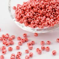Glasperlen, Opaque Farben gl&amp;auml;nzende, rund, rot, 4mm, Loch: 1,5 mm; &amp;uuml;ber 450pcs / 50 Gramm - #217385