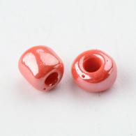 Glasperlen, Opaque Farben gl&amp;auml;nzende, rund, rot, 4mm, Loch: 1,5 mm; &amp;uuml;ber 450pcs / 50 Gramm - #217385