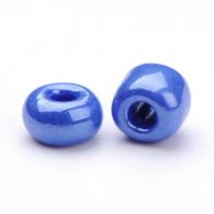 Glasperlen, Opaque Farben gl&amp;auml;nzender, rund, Blau, 4mm, Loch: 1,5 mm; &amp;uuml;ber 450pcs / 50 Gramm - #217383