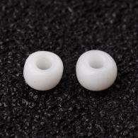 Glasperlen, Opaque Farben Samen, rund, wei&amp;szlig;, Gr&amp;ouml;&amp;szlig;e: ca. 2 mm im Durchmesser, Loch: 1mm, etwa 3000 St&amp;uuml;ck /  - #217388