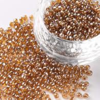 Glasperlen, Trans. Farben gl&amp;auml;nzendes, rund, Darkgoldenrod, 2mm, Loch: 1mm; 3000pcs / 50Gramm - #217412
