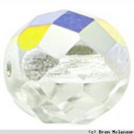 GlasPerlen Facette Silber / vitrail - 12mm (8372) - #10836