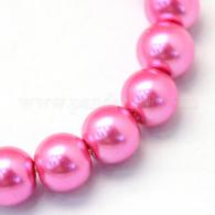 Glasperlen rosa 12mm pro strang - #492268