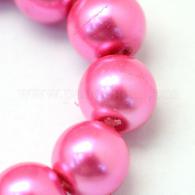 Glasperlen rosa 12mm pro strang - #492268