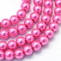 Glasperlen rosa 12mm pro strang - #492268