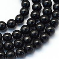 Glasperlen schwarz 12mm pro strang - #492269