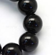 Glasperlen schwarz 12mm pro strang - #492269