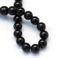 Glasperlen schwarz 12mm pro strang - #492269