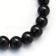 Glasperlen schwarz 12mm pro strang - #492269