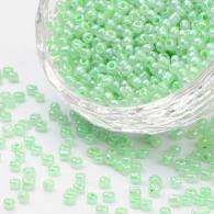Glass Seed Beads, Ceylon Round, Round, Aqua, 2mm, Hole: 1mm; about 30000pcs/pound(SEED-A011-2mm-154) - #132239
