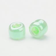 Glass Seed Beads, Ceylon Round, Round, Aqua, 2mm, Hole: 1mm; about 30000pcs/pound(SEED-A011-2mm-154) - #132239
