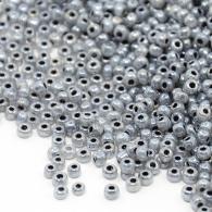 Glass Seed Beads, Ceylon Round, Round, DarkGray, 3mm, Hole: 1mm; about 10000pcs/pound(SEED-A011-3mm-149) - #132250