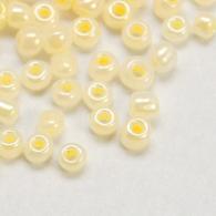 Glass Seed Beads, Ceylon Round, Round, LemonChiffon, 2mm, Hole: 1mm; - #132227