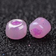 Glass Seed Beads, Ceylon Round, Round, Pink, 3mm, Hole: 1mm; about 10000pcs/pound(SEED-A011-3mm-145) - #132246