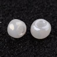Glass Seed Beads, Ceylon Round, Round, White, 2mm, Hole: 1mm; about 30000pcs/pound(SEED-A011-2mm-141) - #132226