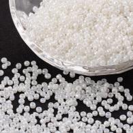 Glass Seed Beads, Ceylon Round, Round, White, 2mm, Hole: 1mm; about 30000pcs/pound(SEED-A011-2mm-141) - #132226
