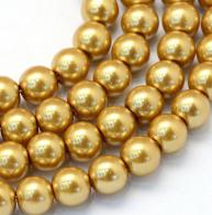 Gold Glas-Perlen - 6mm - 140 stuck (8086) - #10813