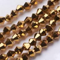 Goldfarbe Strass Bicones 4mm - 118st - #215574