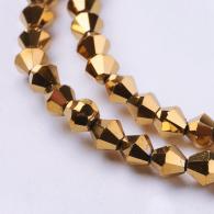 Goldfarbe Strass Bicones 4mm - 118st - #215574