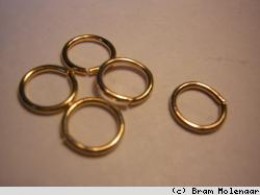 Goldfarbige Ringe extra stark 8mm - 50 Stück - #211