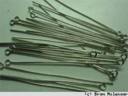 Kettelstifte altsilberfarbig 2,8 cm, 100 Stück - #48