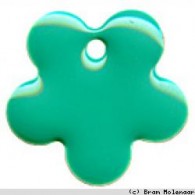 Metall-Anhänger Blume Aqua - 15mm - 10 stuck - #15929