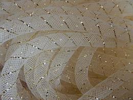 Netz Draht weiss mit silber - metallook - 4mm - #76248